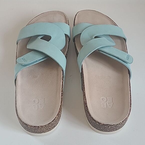 ABEO LizzyĀ Lanai Leather Slide Color Aqua Light Turquoise Size 9 - Picture 5 of 16